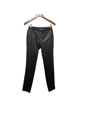 Michael Kors Zip-Detail Faux-Learher Leggings - Size 2